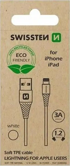 Swissten Eco-Friendly Fast Charge 3A Lightning Data Charging Cable 1.2m