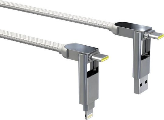 3M Редовна USB-A към Lightning кабел 100W Бял 3м (XLL02R)