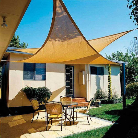 Bakaji Triangle Shade Sail Beige With Hoop 3.6x3.6x20m