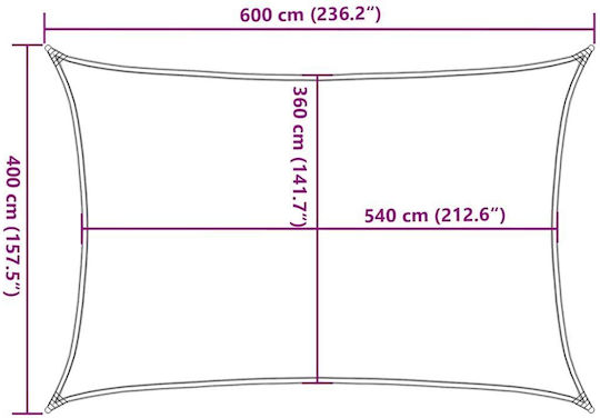 vidaXL Правоъгълена Shade Sail Оранжев 4x6m 160гр/кв.м