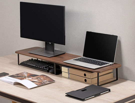 Mozos Dual Riser P Tabletop Suport pentru 2 Monitoare până la 32" Maro