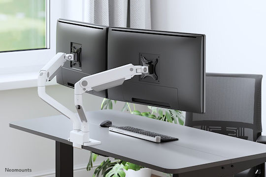 Neomounts Neomounts Stand Desk Mounted for 2 Monitors up to 17" with Arm White