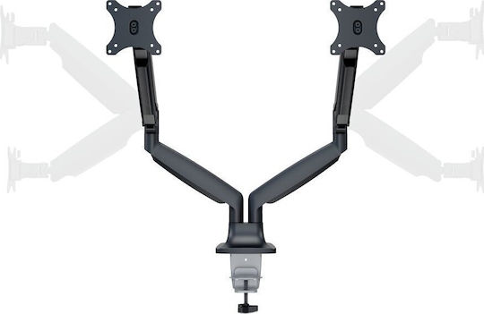 Multibrackets Stand Desk Mounted for 2 Monitors up to 27" with Arm (MB-3286)
