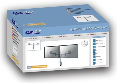 Newstar FPMA-D1330DSILVER Βάση Γραφείου για 2 Οθόνες έως 27" με Βραχίονα Ασημί