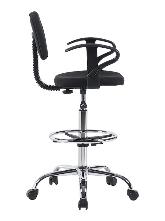 Office Desk Stool with Backrest Icina 1 Black 58x54x102cm