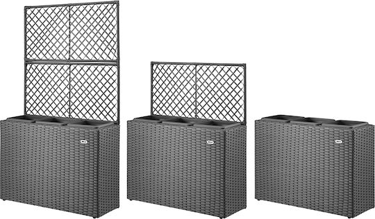 Bakaji Planter Box Plastic Grey 22x33.6x25cm.