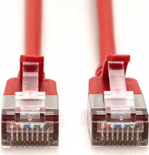 Digitus F/FTP Cat.6a (Gigabit) Καλώδιο Δικτύου Ethernet 1m Κόκκινο