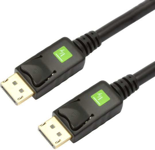 Techly Cable DisplayPort male - DisplayPort male 1m Μαύρο