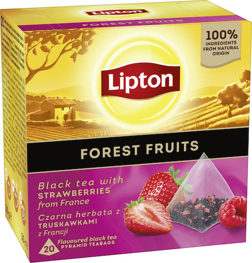 Lipton Μαύρο Τσάι Φρούτα 20 Φακελάκια 34gr