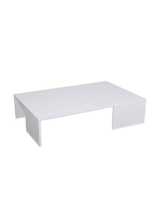 Rectangular Central Wooden White Coffee Table W90xL60xH21cm