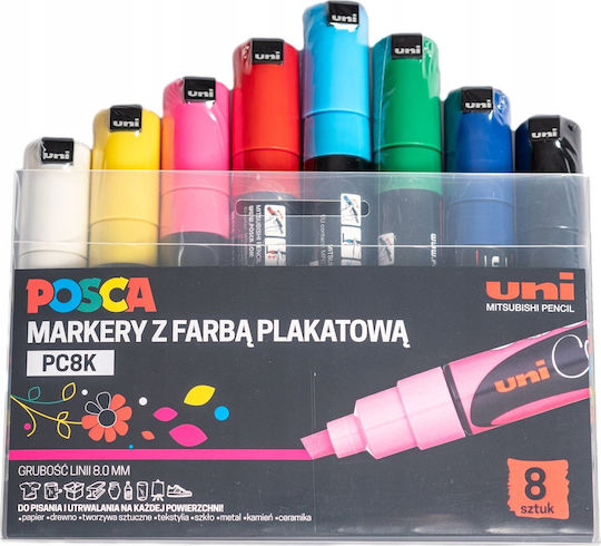 Uni Posca Poster Marker PC 8K Set of 8 Colors