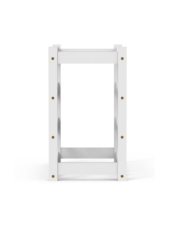 Bakaji Free Standing Wooden Wine Cabinet for 16 Bottles White 43x25x43cm
