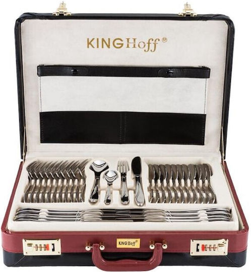 KING Hoff Besteckset Edelstahl Silber 72Stück