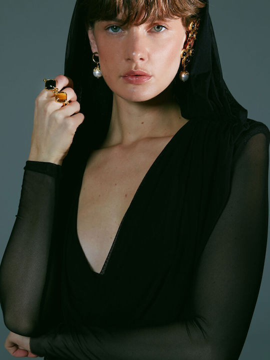 Desperate Design Single Earring Set Earrings made of Silver with Stones & Pearls
