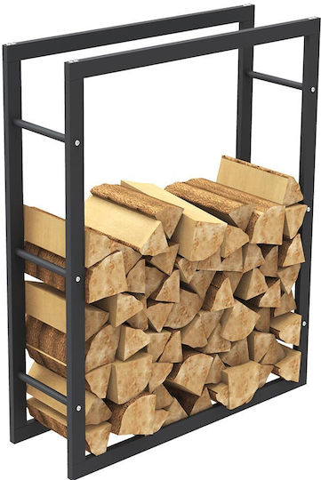 Bakaji Metal Indoor Fireplace Stove Log Holder Support 100x80x25cm 02835841