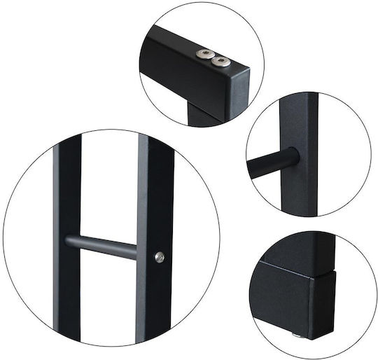 Bakaji Metal Indoor Fireplace Stove Log Holder Support 100x60x25cm 02835834