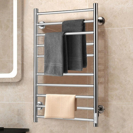 Bakaji Ηλεκτρική Πετσετοκρεμάστρα 135W 87x53cm Ασημί