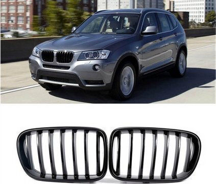 Mtuning Σπορ Μάσκα Μονές Γρίλιες Gloss Black Bmw X3 F25 Πριν Facelift 2010-2014