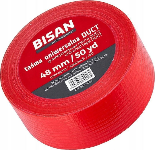 Bisan Αυτοκόλλητη Υφασμάτινη Ταινία Κόκκινη 48mm