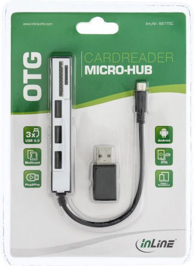 InLine USB Хъб с 3 Порта USB 2.0 и USB-A Връзка