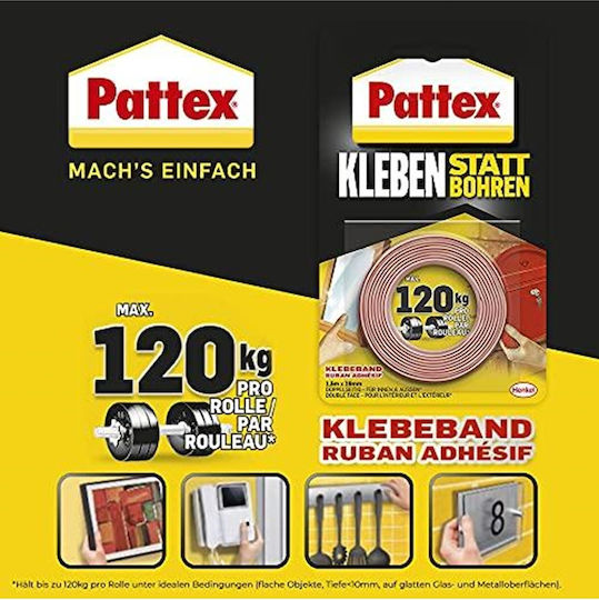 Pattex Self-Adhesive Double-Sided Tape Multicolored 1pcs 4015000401883