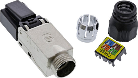 Inline Rj45 Plug Cat.6a 500mhz Field-installable Shielded Screw Cap