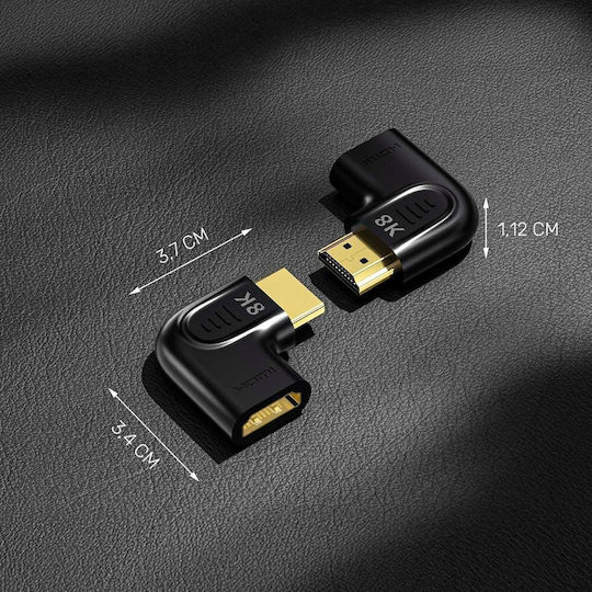 Προσαρμογέας Unitek Επίπεδος Γωνιακός 8k Hdmi 90 270 Μοίρες