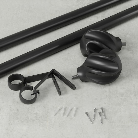 Umbra Pliabil Bare pentru Perdele Metalic Helix Single Φ2.5mm Lungime 107-305cm Culoare Negru Mat 1017250-038