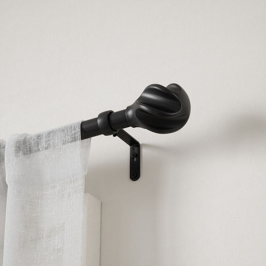 Umbra Extendable Metallic Curtain Pole Helix Single Φ2.5mm 107-305cm Black Checkmate