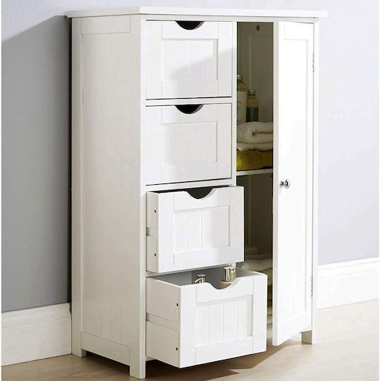 Bakaji Bathroom Cabinet L55xW30xH81cm White