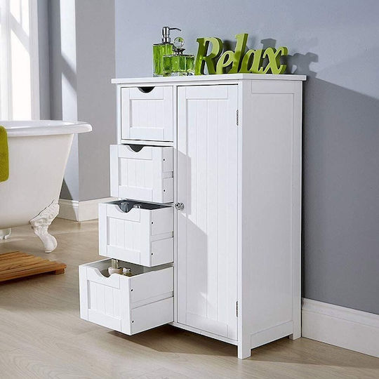 Bakaji Bathroom Cabinet L55xW30xH81cm White