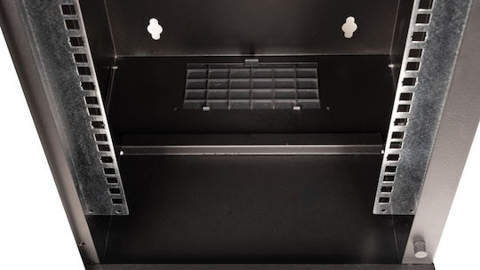 Equip Wall Cabinet 10" 09U 300x300mm Glass Door Black