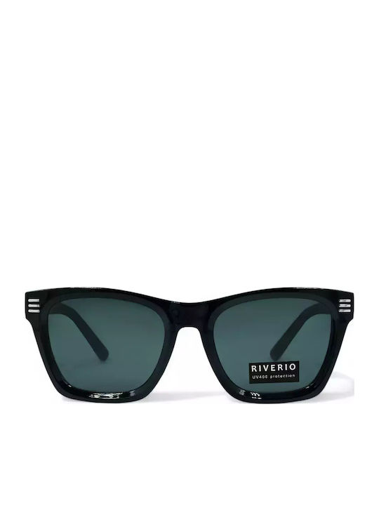 Riverio Unisex Γυαλιά Ηλίου με Μαύρο Κοκκάλινο Σκελετό και Μαύρο Ντεγκραντέ Φακό