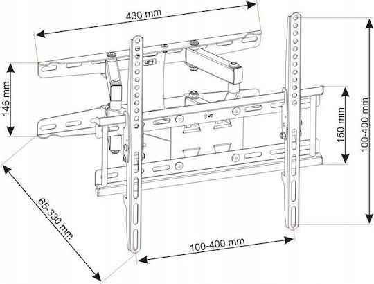 Art TV-Halterung LCD LED 23-60" 45kg AR-45 Art Vertikal Horizontal Verstellbar