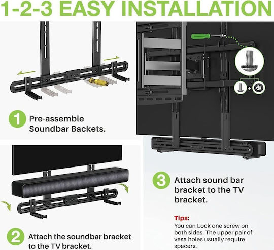 Techly Techly Βάση Τοίχου Ή Vesa Tv Ηχείο Soundbar