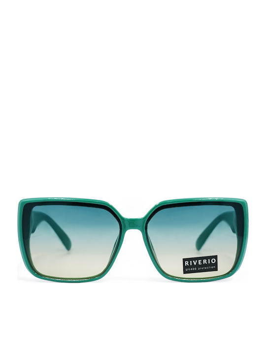Riverio Women's Sunglasses with Green Plastic Frame and Green Gradient Lens RV42565