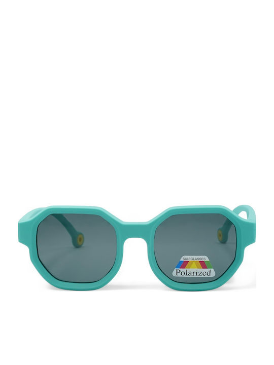 Optosquad Geometrische Kinder-Sonnenbrillen mit Polarisiertem Türkisfarbenen Glas