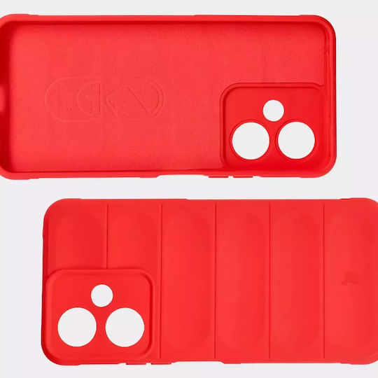 Bizon Tur Back Cover Σιλικόνης / Tempered Glass 2mm Κόκκινο (Redmi 13C 5G)