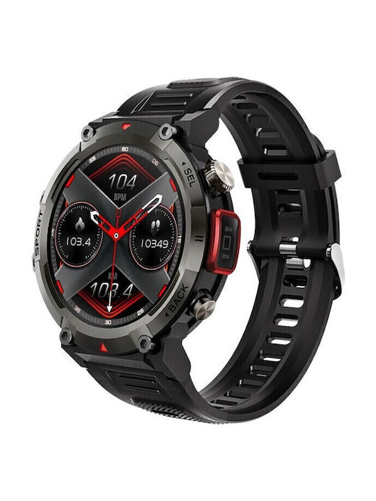 Giewont Men's Watch Battery with Black Rubber Strap