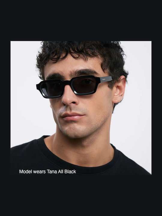 Meller Tana Male Sunglasses With Brown Tartaruga Horn-Rimmed Frame And Black Polarized Lens TAN-TIGCAR