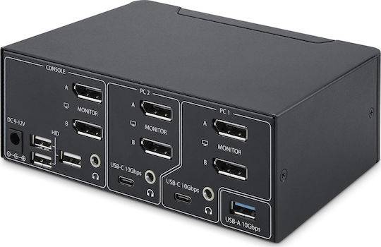 2-port Dp 1.4 Kvm Switch Διπλη Οθονη Displayport Kvm