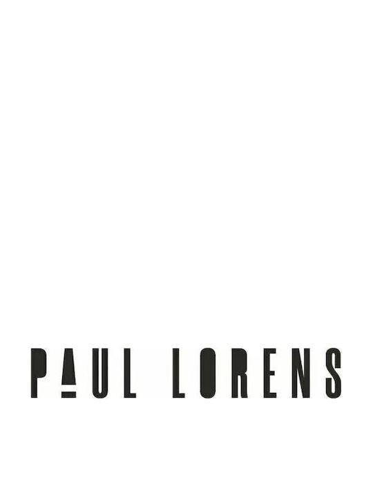 Paul Lorens Мъжки часовник на батерия с черна кожа каишка