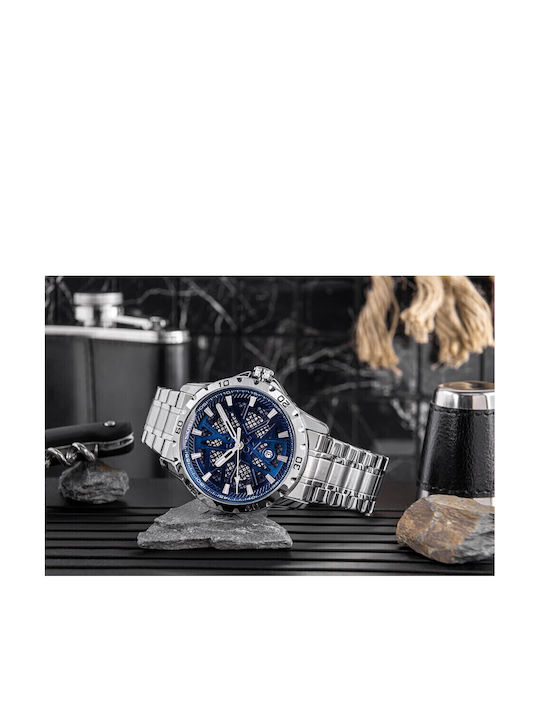Skmei Herrenuhr Batterie mit Silber Metallarmband