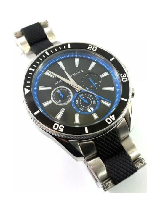 Armani Exchange Herrenuhr Batterie mit Schwarz Rostfreier Stahl Armband