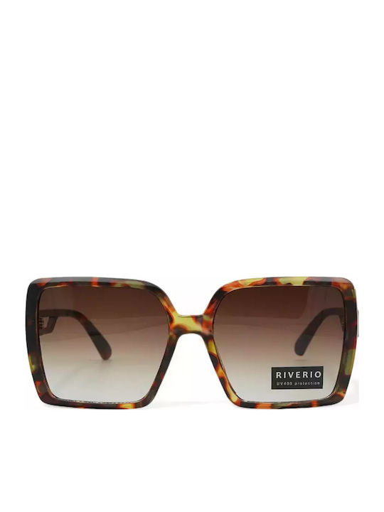 Riverio Women's Sunglasses with Brown Tartaruga Plastic Frame and Brown Gradient Lens RV42752