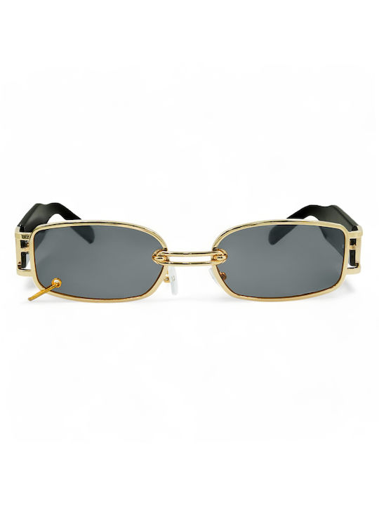Riverio Unisex Sunglasses with Gold Metal Frame and Gold Lens