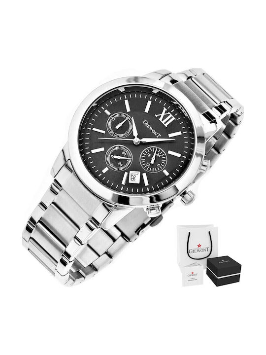 Giewont Men's Watch Chronograph Battery with Silver Metal Bracelet