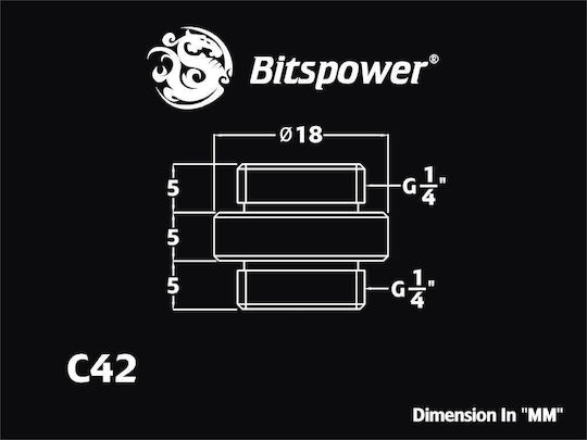 Bitspower 1/4" Бял Bp-dwwp-c42