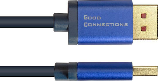 Alcasa Кабел DisplayPort мъжки - DisplayPort мъжки 2м Син