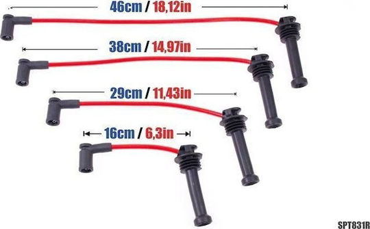 Καλώδια Ανάφλεξης Powertec Powertec Ford Fiesta Focus Fusion Mondeo 98-04 Μπλε